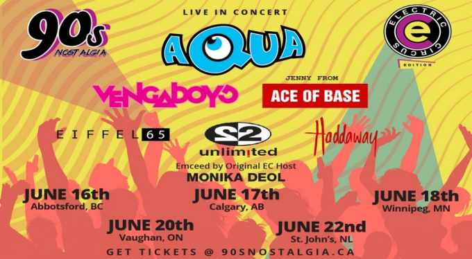 90's Nostalgia Electric Circus Edition: Aqua, Vengaboys, Ace of Base & Eiffel 65 at Abbotsford Centre
